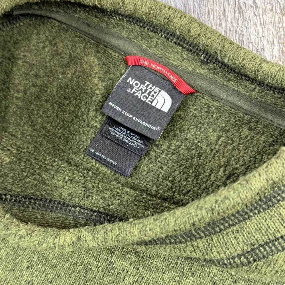 The North Face Fleece Crewneck Sweater Mens Large Green Warm Pullover Sweatshirt